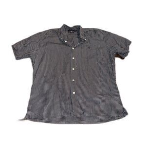 Ralph Lauren Checkererd Black Button Down Polo Shirt